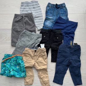 Set of 9 Baby Boys Pants Swim Short Various Brands 0 - 6 months